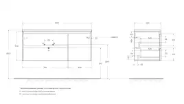 Тумба под раковину BelBagno KRAFT-1200-2C-1A-SO-CG-L подвесная Cemento Grigio