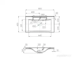 Раковина AQUATON Премьер М 80 белая 1A70493KPR010