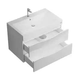 Тумба под раковину Grossman Виста 80 подвесная, белая глянцевая (108060)