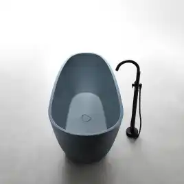 Ванна  Abber Dortmund 170х75 AM9911G из искусственного камня, Серая матовая