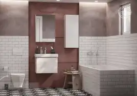 Тумба под раковину Aquaton Асти 55 1A263101AXD70 подвесная цвет, белый глянец / ясень шимо