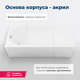 Акриловая ванна Aquanet Lotos 180х80 (332845), на каркасе, белая