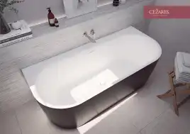 Акриловая ванна CEZARES METAURO-INT-Wall-180-80-60-B-W-MATT