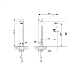 Смеситель для раковины IDDIS Slide SLIBL01i01 высокий цвет, Матовый черный
