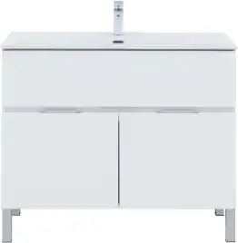 Тумба под раковину Aquanet Алвита New 100 1 ящик, 2 дверцы, белый матовый 277554
