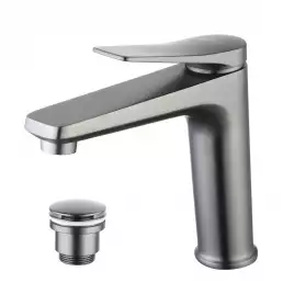 Смеситель для раковины Lemark Bronx LM3737GM, однорычажный, цвет Графит брашированный