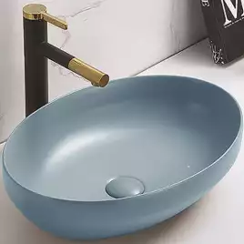 Раковина накладная CeramaLux 500х360х150 78590MHL, цвет Голубой