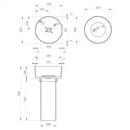 Раковина напольная ABBER KRISTALL 45х45х90 AT2702Emerald, круглая, зеленая