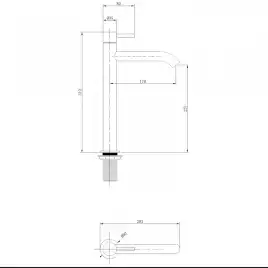 Смеситель для накладной раковины Abber Wasser Kreis AF8111, однорычажный, высокий, Хром