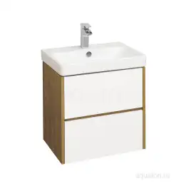 Тумба под раковину Aquaton Сканди 55 1A251701SDZ90 подвесная цвет, белый / дуб рустикальный
