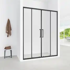 Душевая дверь Loranto 170 CS-AB04B-170, профиль черный матовый, стекло Прозрачное