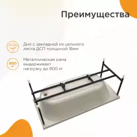 Акриловая ванна Radomir Виктория 180х70 (2-01-0-0-1-243Р), на каркасе, белая