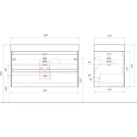 Тумба с раковиной подвесная Aqwella Geometria 100 GE01101SH, с одним ящиком, цвет зеленый шалфей