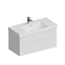 Тумба под раковину Kerama Marazzi CUBO 100 см, CUB.100.2\WHT.M подвесная, Белая матовая