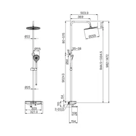 Душевая система IDDIS Shelfy SHESBBTi06 для ванны с изливом цвет, Глянцевый хром