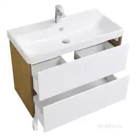Тумба под раковину Aquaton Сканди 90 1A251901SDZ90 подвесная цвет, белый / дуб рустикальный