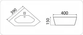 Умывальник CeramaLux 7012J 390х400х150 Подвесная цвет Белый