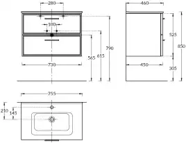 Тумба под раковину Kerama Marazzi PIANO CLASSIC 75 см, PIA.CL.75\WHT.M подвесная, Белая матовая