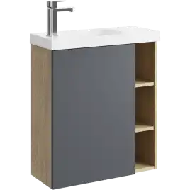 Тумба с раковиной подвесная Aqwella 5 Stars Alba 60 см, ALB0106LDD+ALB0706GRМ, цвет Дуб Давос