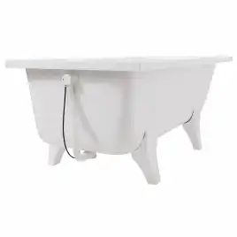 Ванна из литьевого мрамора  Aqua de Marco MALTA 157х77 с каменными ножками Белая 1160WMAL