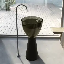 Раковина напольная ABBER KRISTALL 45х45х90 AT2703Black-Vesuvian, круглая, черный/оливковый