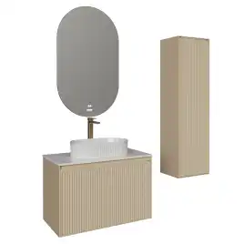 Тумба под раковину Grossman Кристалл 80 подвесная, бежевый матовый (108044)