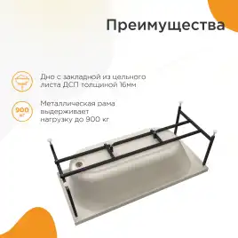 Акриловая ванна Radomir Виктория лайт 180х70 (2-01-0-0-1-261Р), на каркасе, белая