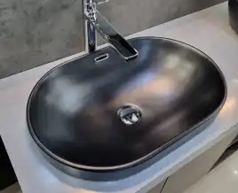 Раковина Ceramalux 5006CMB 600х400х180  Полувстраиваемая цвет Черный