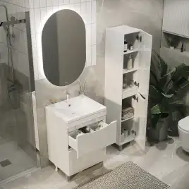 Тумба под раковину Grossman Виста 58 напольная, белая глянцевая (105864)