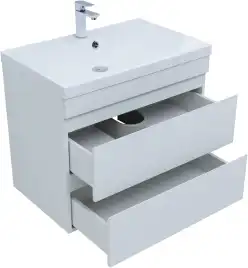 Тумба под раковину Aquanet Нота New 75 2 ящика, белый глянец 335418