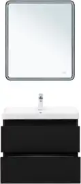 Тумба под раковину Aquanet Вега 2.0 70 черный, подвесная, 337954