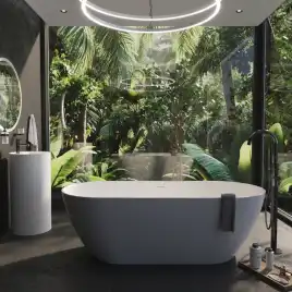 Ванна из искусственного камня WHITECROSS 165x80 Tawna, белая матовая 0218.165080.200