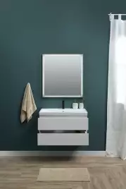 Зеркало Aquanet Nova Lite 75х80 242258 с подстветкой, сенсорный выключатель, Дерево темное
