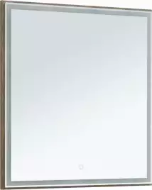 Зеркало Aquanet Nova Lite 75х80 249513 с подстветкой, сенсорный выключатель, Дерево темное