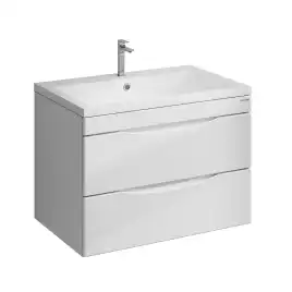 Тумба под раковину Grossman Виста 75 подвесная, белая глянцевая (107559)