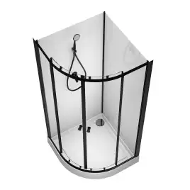 Душевая кабина Loranto NEO 100х100 CS-21800-100, низкий поддон, цвет профиля черный