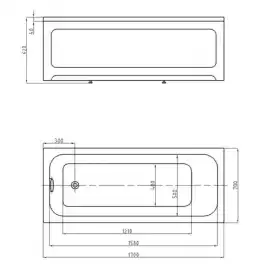 Акриловая ванна AZARIO BELLA 170х70 AV.0020170, прямоугольная