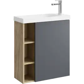 Тумба с раковиной подвесная Aqwella 5 Stars Alba 60 см, ALB0106RDD+ALB0706GRМ, цвет Дуб Давос