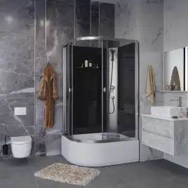 Душевая кабина Niagara Eco 110х80х195 E110/80/40R/TN/BK высокий поддон, без гидромассажа