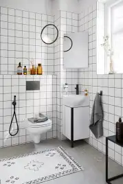 Тумба с раковиной напольная Aqwella Porto 45 см, POR0104WB, цвет Белый с чёрным