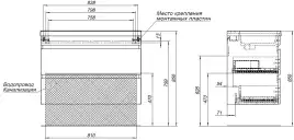 Тумба под раковину Aquanet Нота New 90 2 ящика, белый глянец 335419