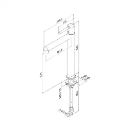 Смеситель для раковины IDDIS Aiger AIGMG01i01 высокий цвет, Матовое золото