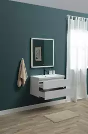 Зеркало Aquanet Nova Lite 75х80 242258 с подстветкой, сенсорный выключатель, Дерево темное