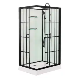 Душевая кабина Loranto 120х80, низкий поддон, Прозрачное стекло, CS-3008TM/W-120R