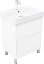 Тумба под раковину Aquanet Nova Lite 2.0 60 напольная, белый глянец, 346336