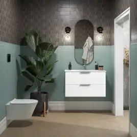 Раковина KERAMA MARAZZI PIANO подвесная/мебельная, 85 см, белая глянцевая, PI.wb.85