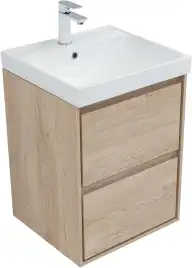 Тумба под раковину Aquanet Милан 50 дуб светлый, подвесная, 336381