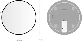 Зеркало Aquanet Контур D 1000 LED TX черный, 367654