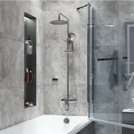 Душевая система IDDIS Ray RAYSB3Fi06 для ванны с изливом цвет, Глянцевый хром