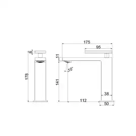 Смеситель для раковины Vincea Dice VBF-2DS1MB однорычажный, черный матовый